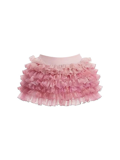 HEZA Summer Vacation Set: Sweet & Edgy Style – Bow-Detailed Boned Tube Top & High-Waisted Flared Skirt (Flattering Fit)