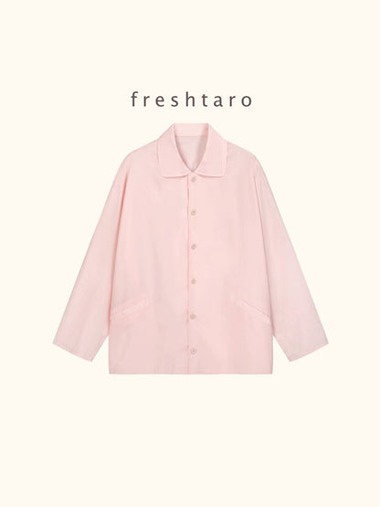 freshtaro summer Zhizhi Taotao windbreaker style pure cotton mid-length sun protection shirt women's thin loose top