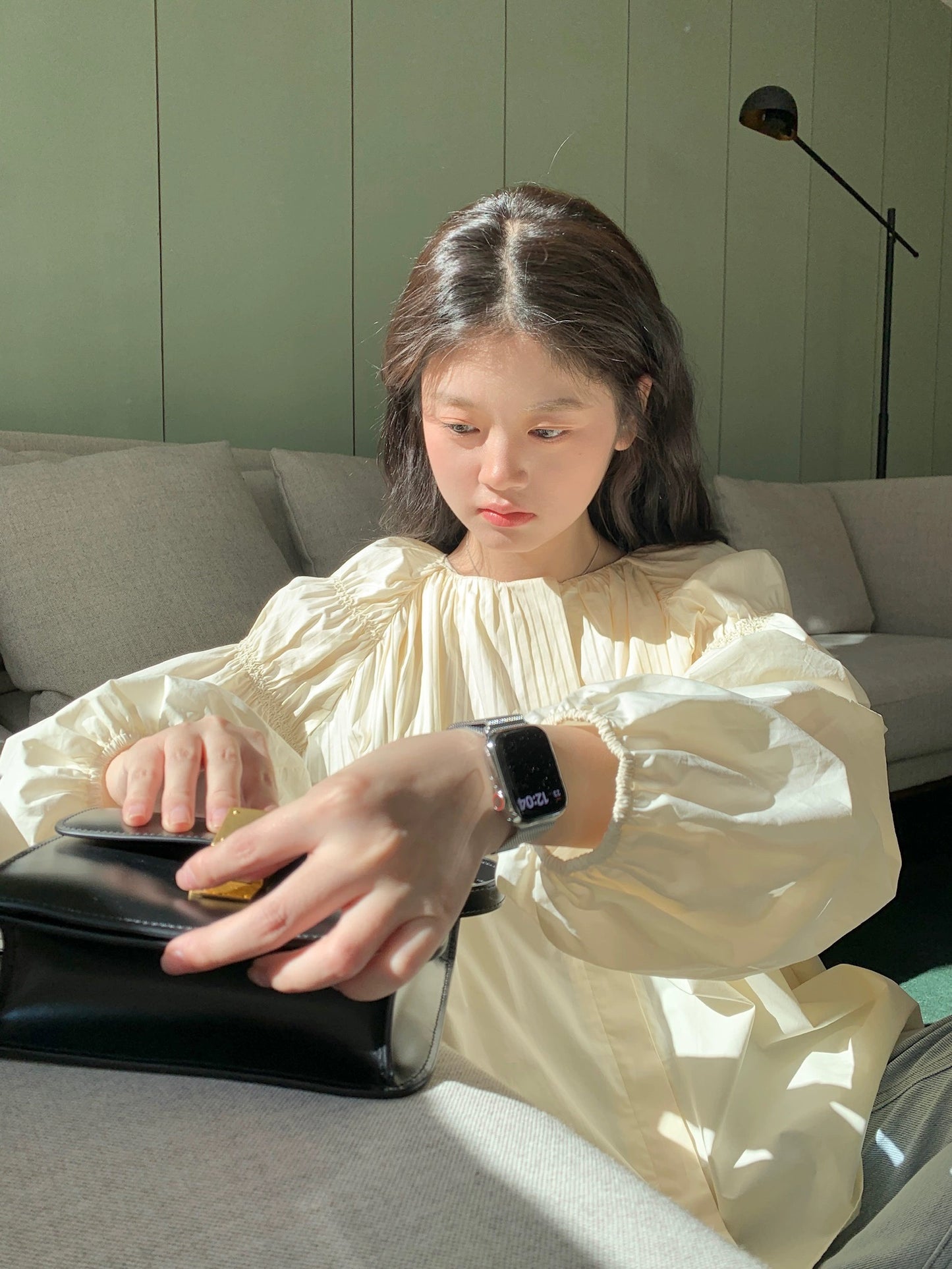 freshtaro cream atmosphere three-dimensional puff sleeve shirt women's spring niche new casual long-sleeved top