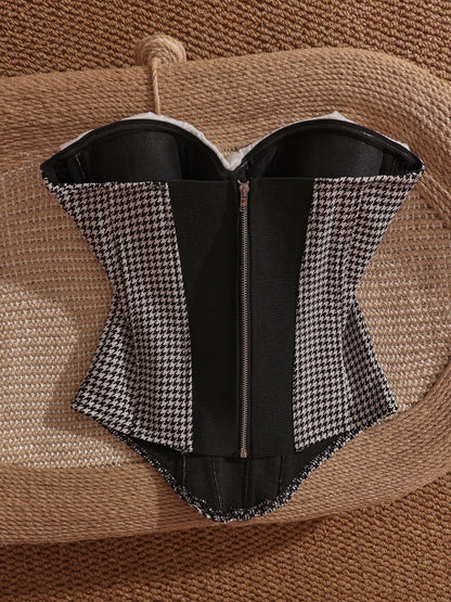 New French-style, niche design, strapless, sexy, slimming, high-end camisole top.