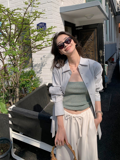 LICKYSENIOR shirt upgrade line Carrie white shirt 2024 new women's thin sun protection top jacket