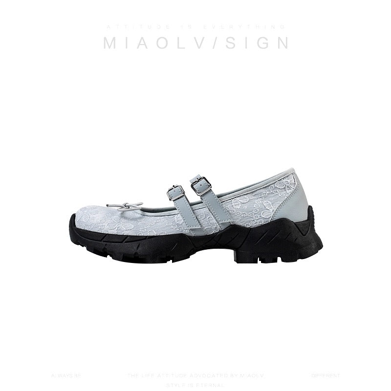 "Wonderful Couple" Girlhood~Sporty thick-soled Mary Jane shoes for women, spring pumps, small leather shoes, white shoes