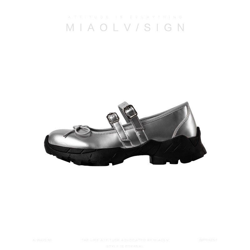 "Wonderful Couple" Girlhood~Sporty thick-soled Mary Jane shoes for women, spring pumps, small leather shoes, white shoes