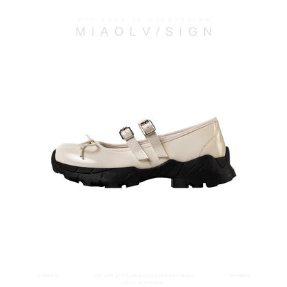 "Wonderful Couple" Girlhood~Sporty thick-soled Mary Jane shoes for women, spring pumps, small leather shoes, white shoes