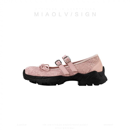 "Wonderful Couple" Girlhood~Sporty thick-soled Mary Jane shoes for women, spring pumps, small leather shoes, white shoes