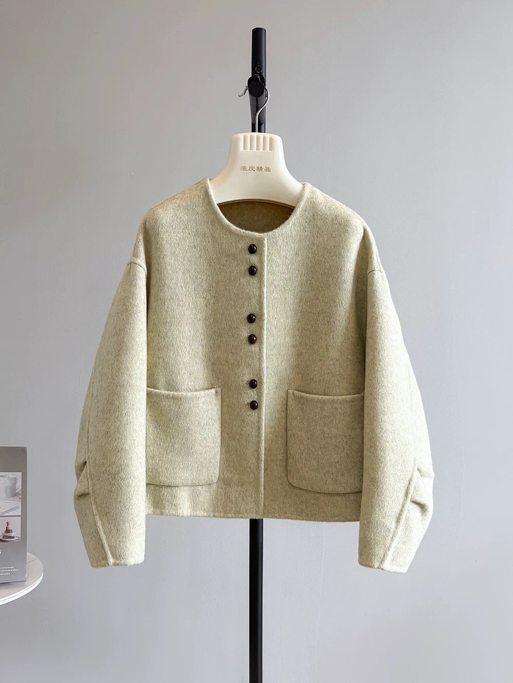 Date Xiaoxiang style double-sided wool plush autumn and winter fashionable casual scimitar sleeve coat woolen coat female winter P223