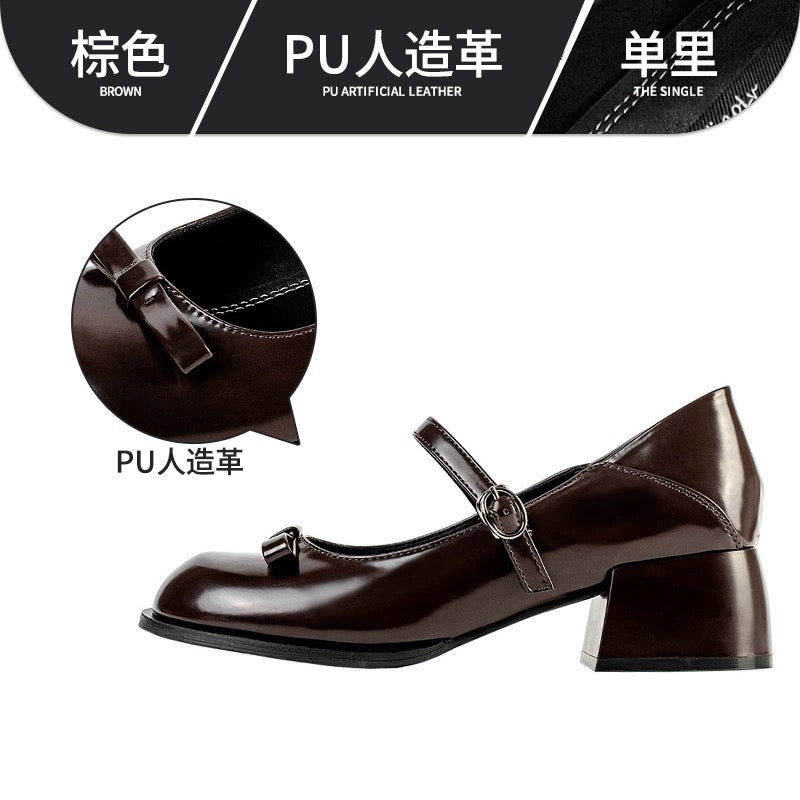"Wonderful Couple" Rococo Girl ~ French Mary Jane Small Leather Shoes Women's Shoes Spring and Autumn White Leather Shoes JK Shoes Single Shoes