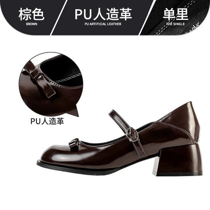 "Wonderful Couple" Rococo Girl ~ French Mary Jane Small Leather Shoes Women's Shoes Spring and Autumn White Leather Shoes JK Shoes Single Shoes