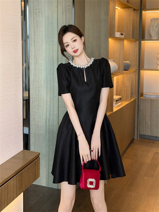 2024 summer new high-end goddess-style skirt with stunning temperament, Korean-style fragrant style socialite date dress for women