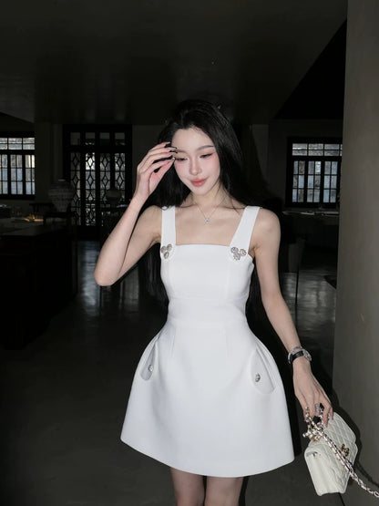 YOUENBB【Paris Weekend】High-end black dress, elegant and stylish casual, designer-inspired, slimming, waist-cinching, sleeveless