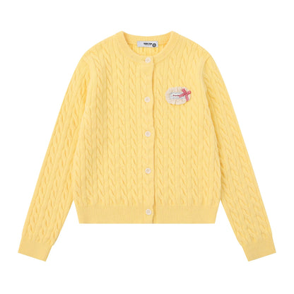NERESUM Sweet and Soft Cardigan for Women, Autumn and Winter, Lazy Style, Slimming, Warm Short Knit Sweater