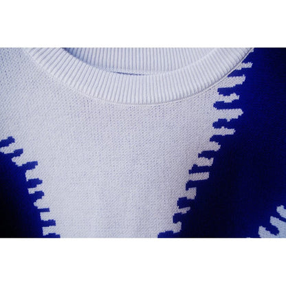 European jacquard color matching high-end western-style pullover sweater for women winter warm slimming sweater outer loose top