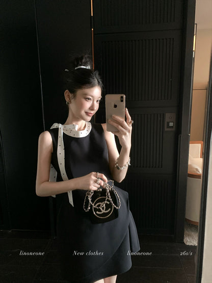LINONEONE Miss Hepburn Original French Tulip Bud Cut Sleeveless Little Black Dress