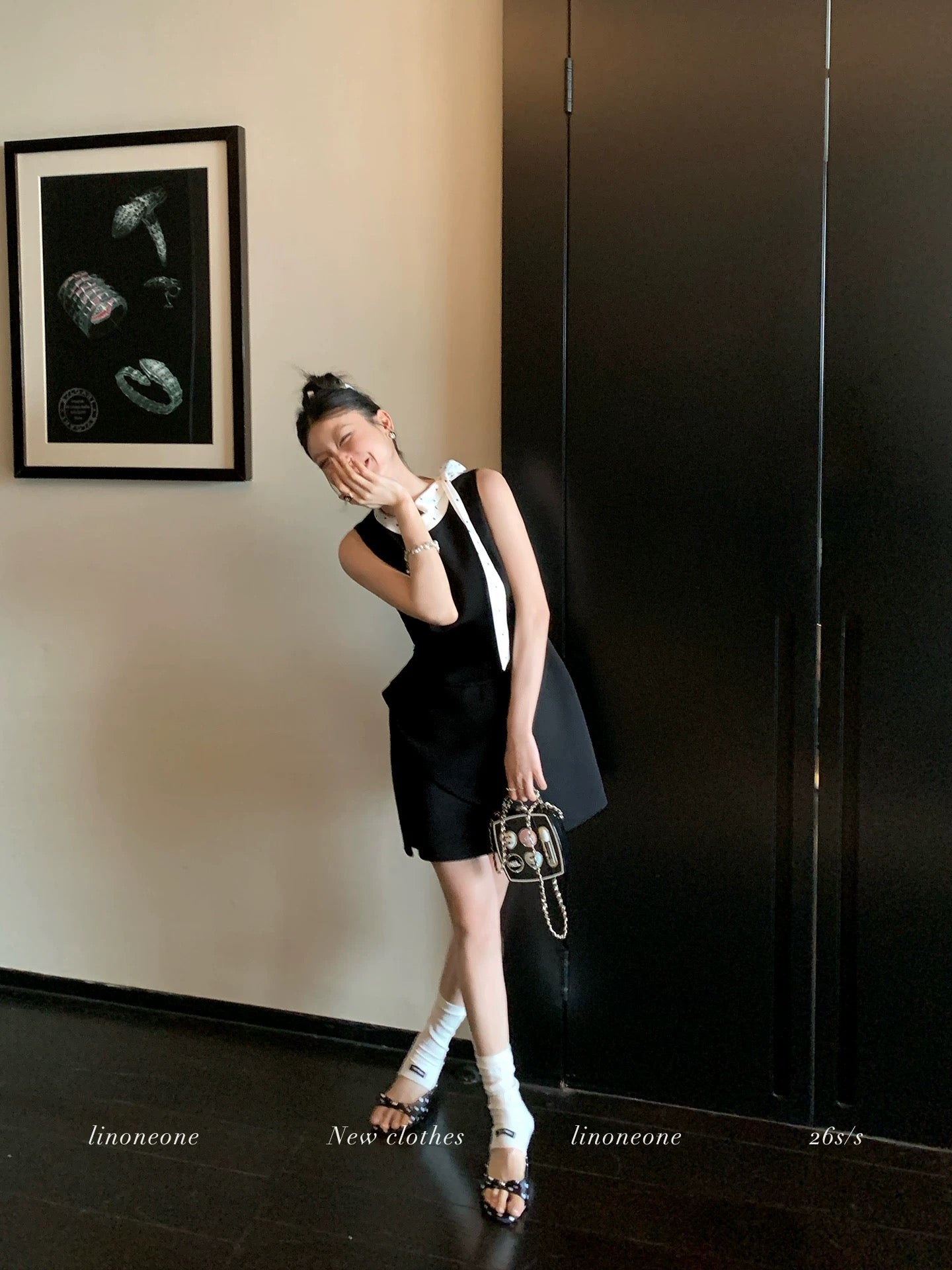 LINONEONE Miss Hepburn Original French Tulip Bud Cut Sleeveless Little Black Dress