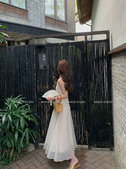 MUKOK Mengyu Jiangnan~Heavy Industry Handmade Lace Pattern New Chinese Top + Fairy Skirt Set