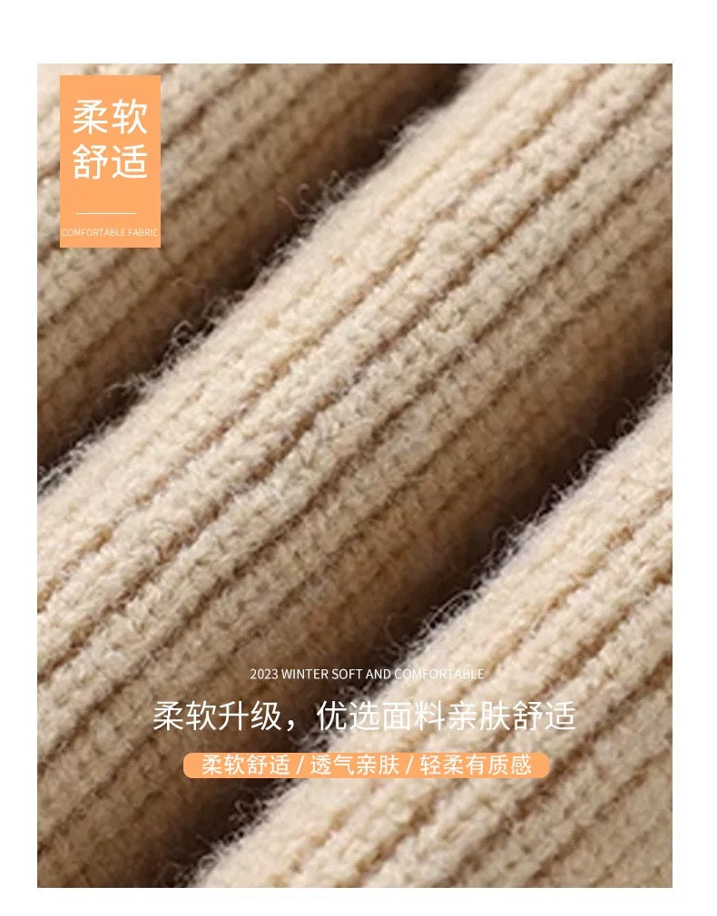 Casual retro thickened sweater cardigan coat for women 2024 autumn and winter loose thickened knitted dress two-piece suit