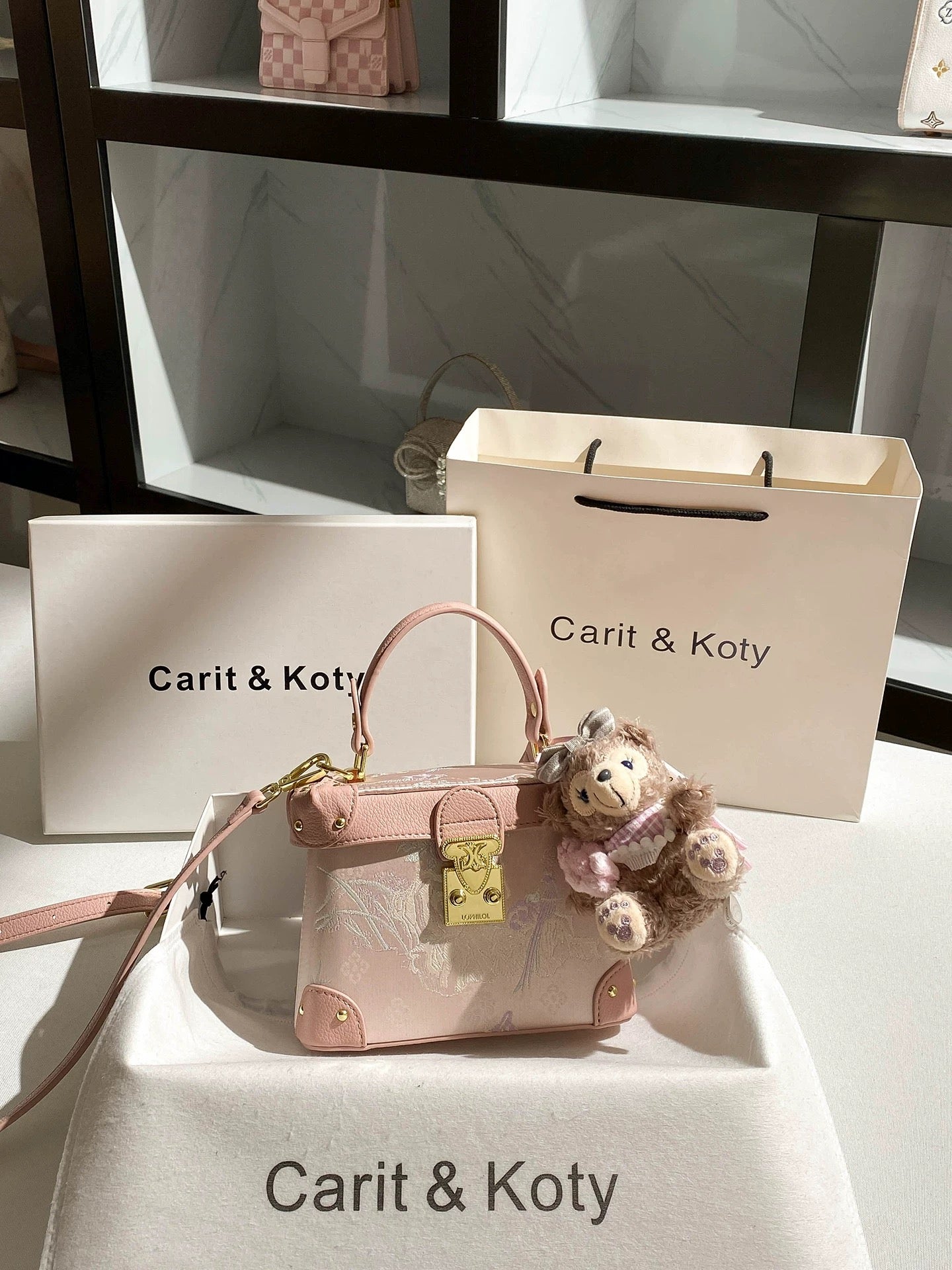 Carit Koty New Chinese Style Embroidered Handbag Box Bag for Women, 2025 Autumn/Winter New High-End Crossbody Bag