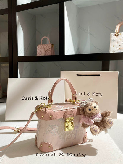 Carit Koty New Chinese Style Embroidered Handbag Box Bag for Women, 2025 Autumn/Winter New High-End Crossbody Bag