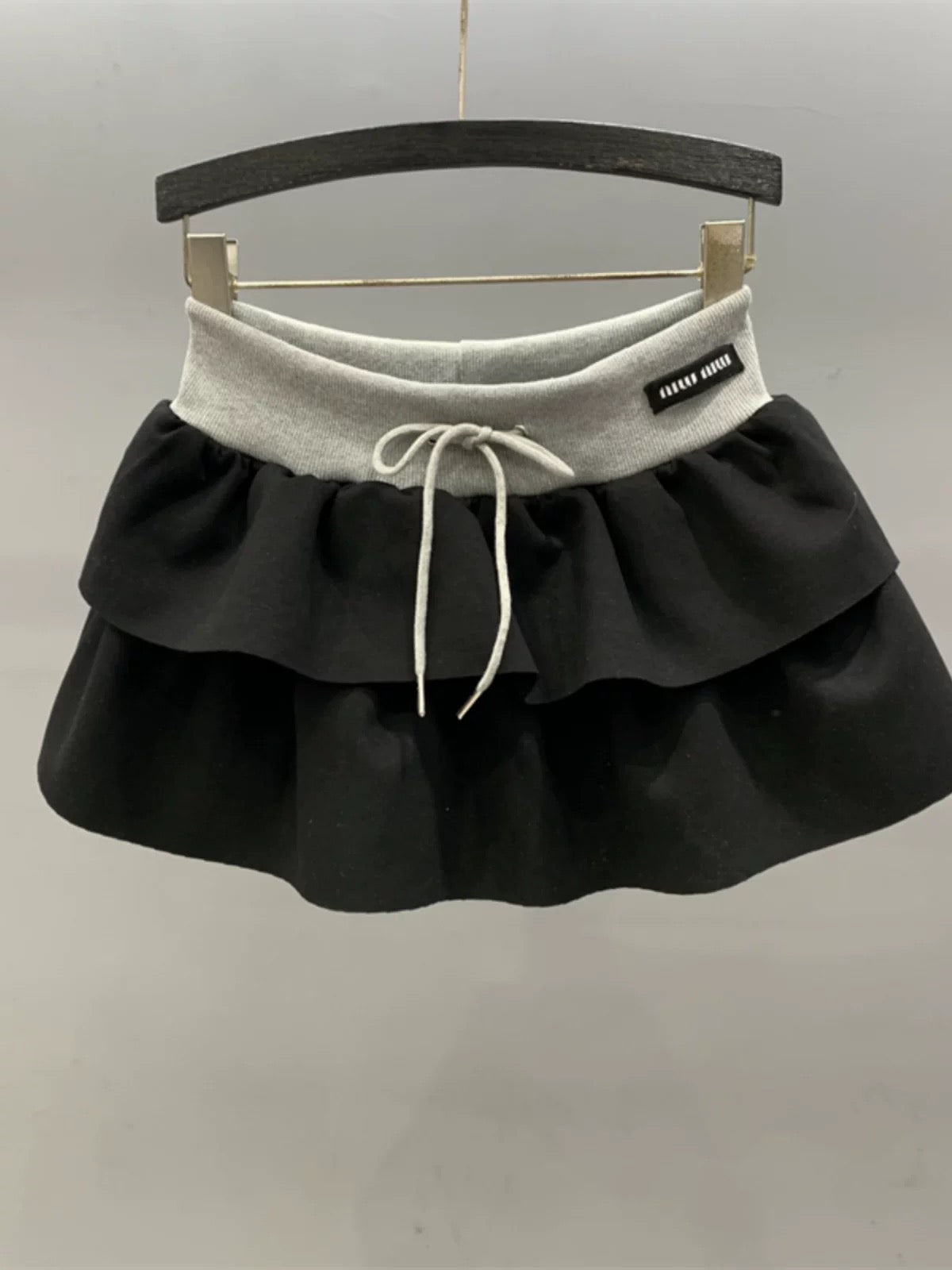 2025 Spring and Summer New Drawstring Elastic Waist Skirt Women's High Waist Slimming A-line Short Skirt Tutu Skirt Cake Skirt