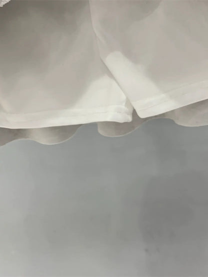 2025 Spring and Summer New Drawstring Elastic Waist Skirt Women's High Waist Slimming A-line Short Skirt Tutu Skirt Cake Skirt