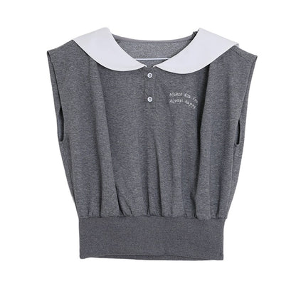 MUKOK gray temperament casual suit for women 2024 summer new short-sleeved top + wide-leg shorts two-piece set