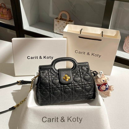 Carit Koty French-style niche quilted handbag for women, 2025 Fall/Winter new style, high-end chain crossbody bag.