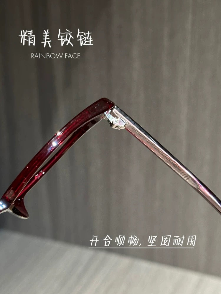 Retro ruby red personalized cat-eye polarized sunglasses UV protection fashionable whitening can be matched with degree myopia sunglasses