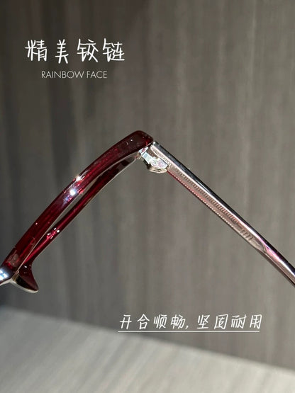 Retro ruby red personalized cat-eye polarized sunglasses UV protection fashionable whitening can be matched with degree myopia sunglasses