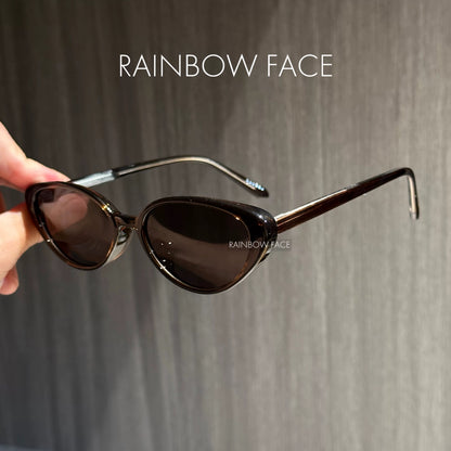 Retro ruby red personalized cat-eye polarized sunglasses UV protection fashionable whitening can be matched with degree myopia sunglasses