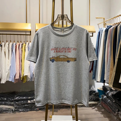 [Xiao Ai's Stall Photos] Women's American Street Style Short-Sleeve T-Shirt, Summer Round Neck, Car Print Comfortable Top