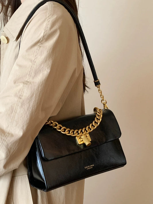 Chio2nd Women's Crossbody Bag, Simple, Versatile, and Stylish in Black for Commuters, Perfect for Heiresses