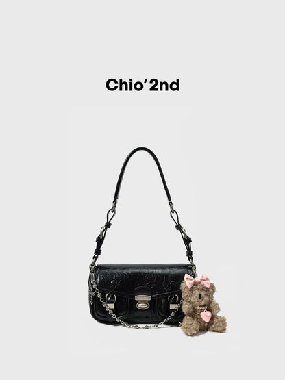 Chio2nd Rainbow Ball Women's Shoulder Bag 2025 New Style, Niche Ins Style, Motorcycle Shoulder/Crossbody Bag