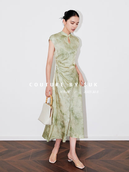 SUK jasper makeup! Skirt Women's Summer 2024 New Summer Mulberry Silk Jacquard Sleeveless Dress