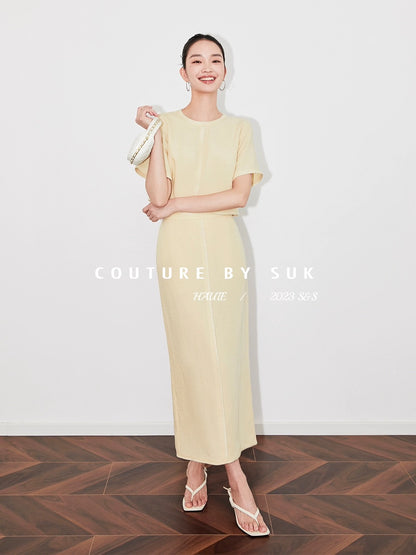 SUK Louvre Summer! Suits for women 2024 new summer Tencel tops and skirts are popular this year two-piece suits
