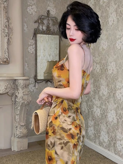 LYXJ [Southern French Style] Summer 2026 Niche Design French-Style Poppy Print Dress 13348