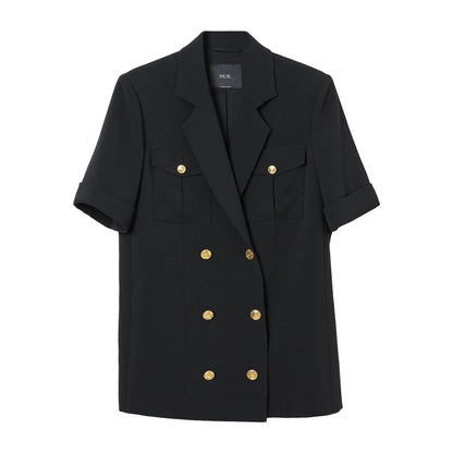 SUK retro high-end! Women's short-sleeved suit shorts two-piece summer business suit