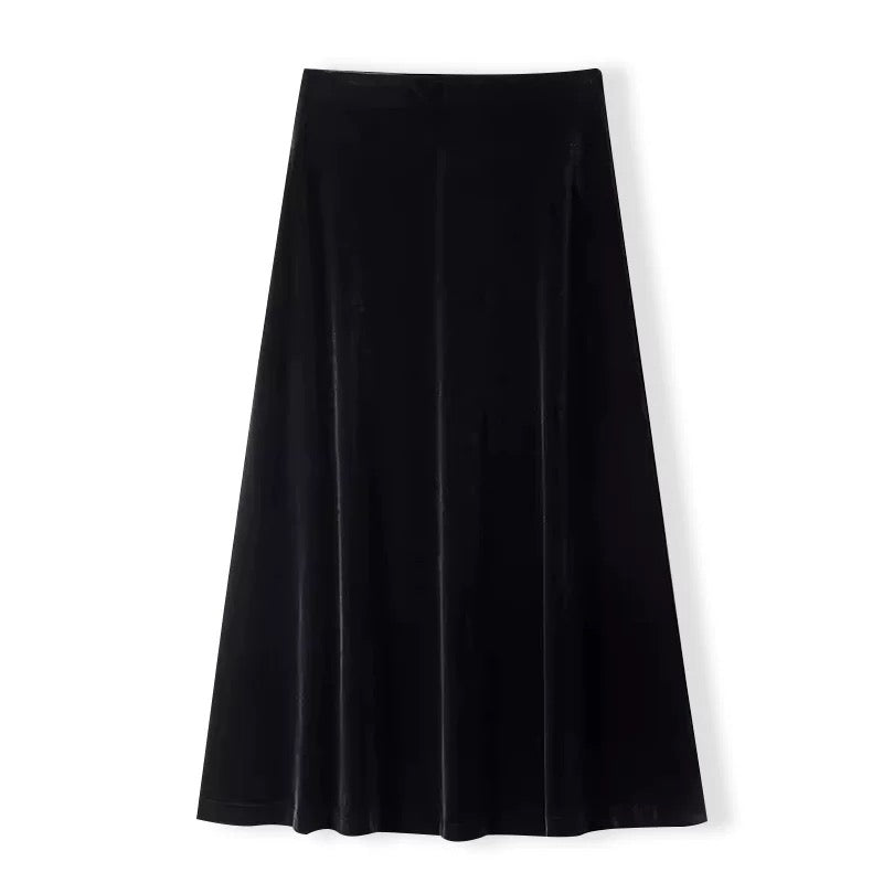 Xiaoxiangfeng short double-sided woolen coat for women 2024 autumn and winter high-waisted A-line velvet skirt red two-piece set
