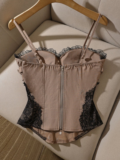 Chic new sexy lace camisole with bra pads, slim fit, flattering and stylish design, perfect for wearing alone.