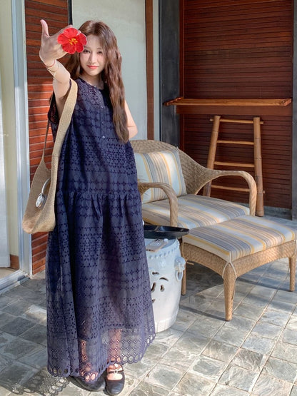 Fashionable and youthful girlish vest dress for women 2025 summer new romantic vacation this year's popular long skirt