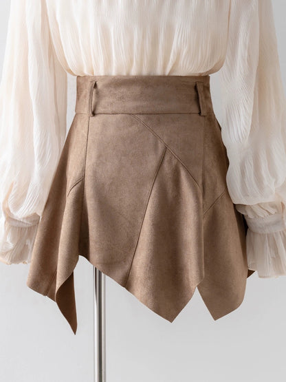 Khaki skirt women's autumn and winter 2023 new high-waisted A-line skirt for small people, hip-hugging slim skirt and skirt