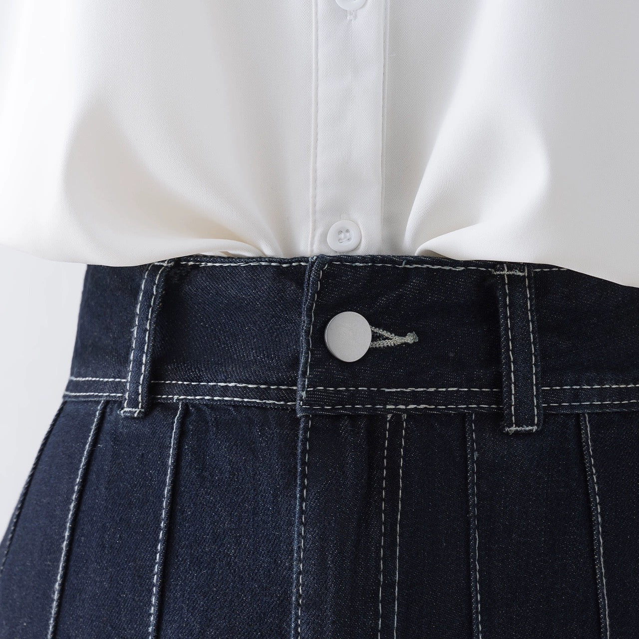Denim skirt skirt for women summer 2023 new high-waisted pleated skirt small A-line short skirt slimming hip skirt