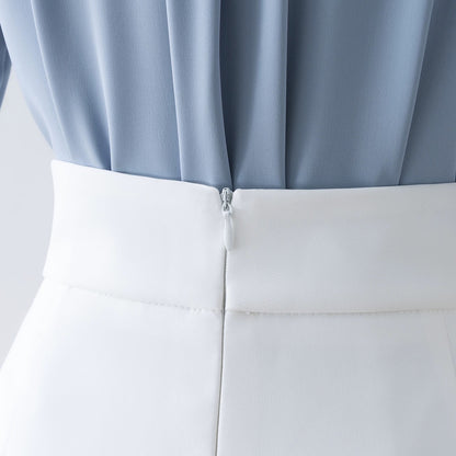 White pants 2023 new high-waist culottes small casual a-line wide-leg suit shorts women's summer slimming