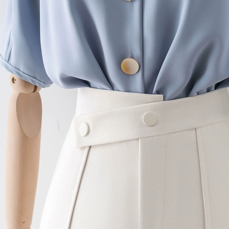 Light apricot shorts for summer women 2023 new casual a-line suit wide-leg pants for small people, high waist, slim and versatile