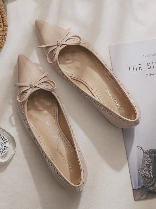 2026 New French-Style "Fairy-Chic" Women's Shoes: Low-Heel, Block-Heel, Pointed-Toe Pumps—Perfect for Pairing with Dresses
