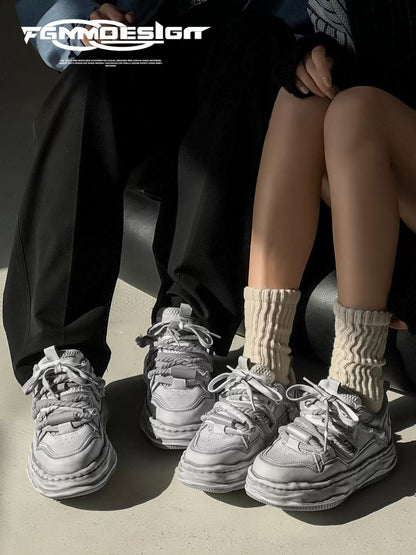 FGMM dissolving bottom invisible height increasing shoes 7CM men's and women's niche casual shoes original couple thick bottom bread shoes