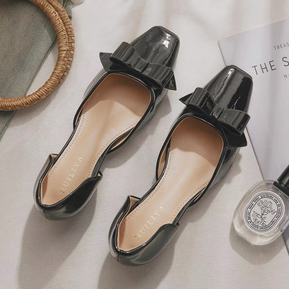 Women's Summer 2026 New French-Style Square-Toe Cut-Out Shoes – Chic, Low-Cut, and Height-Increasing; Perfect for Petite Women to Pair with Skirts.