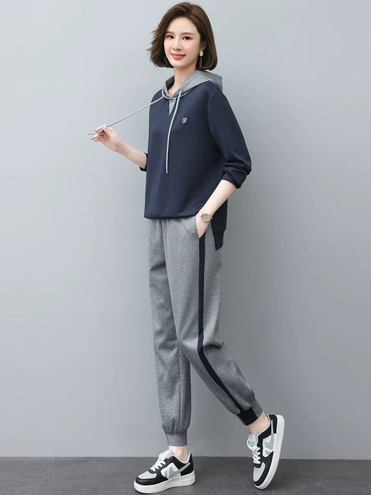 Sports suit for women 2024 new autumn clothing professional fashion small casual casual petite spring and autumn sweatshirt two-piece set