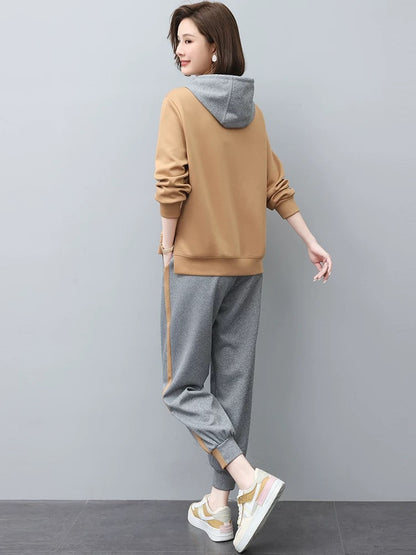 Sports suit for women 2024 new autumn clothing professional fashion small casual casual petite spring and autumn sweatshirt two-piece set