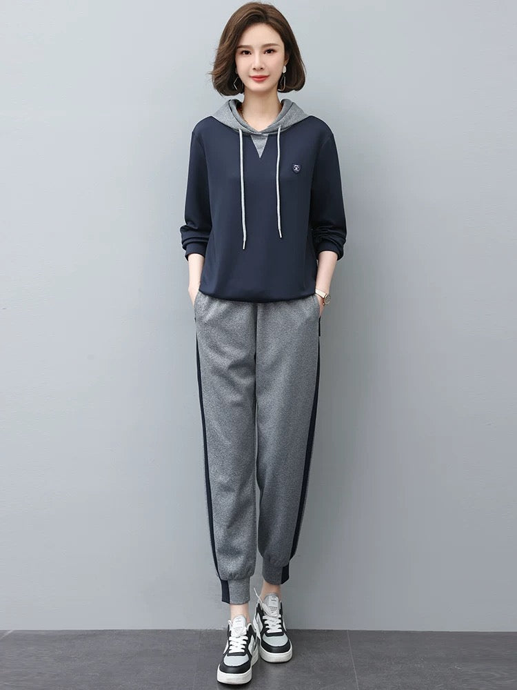 Sports suit for women 2024 new autumn clothing professional fashion small casual casual petite spring and autumn sweatshirt two-piece set