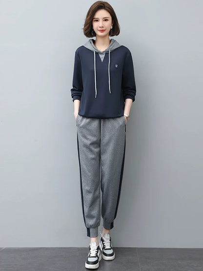Sports suit for women 2024 new autumn clothing professional fashion small casual casual petite spring and autumn sweatshirt two-piece set